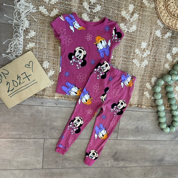 Disney Minnie Mouse Daisy Duck Toddler Girl 2-Piece Pajama Set Top & Pants 3T - Picture 4 of 9